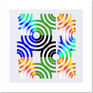 Hipster Circle Seamless Neon Pattern Posters and Art